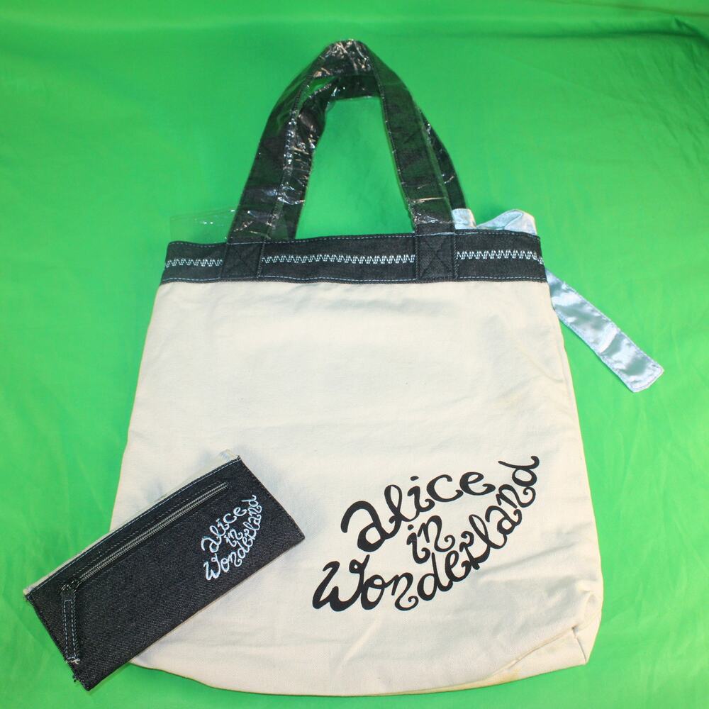Loungefly Alice in Wonderland Canvas Tote & Wallet – OG Heart Logo 2010 NWT/NWOT - Picture 12 of 16